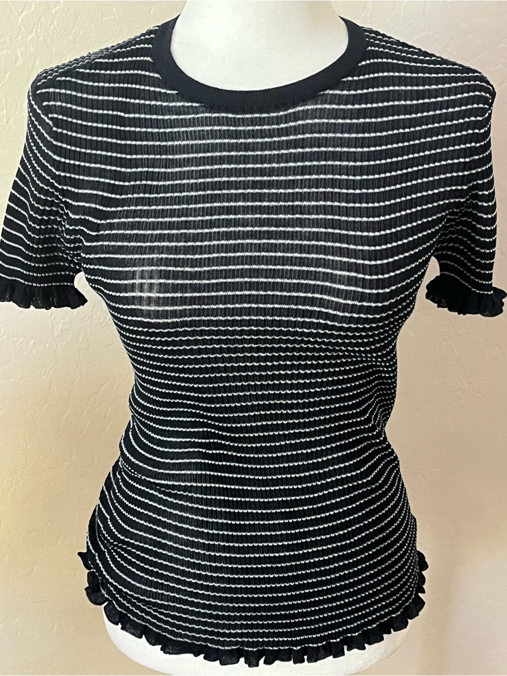 Zara Dark Navy Blue Knit Top Size M